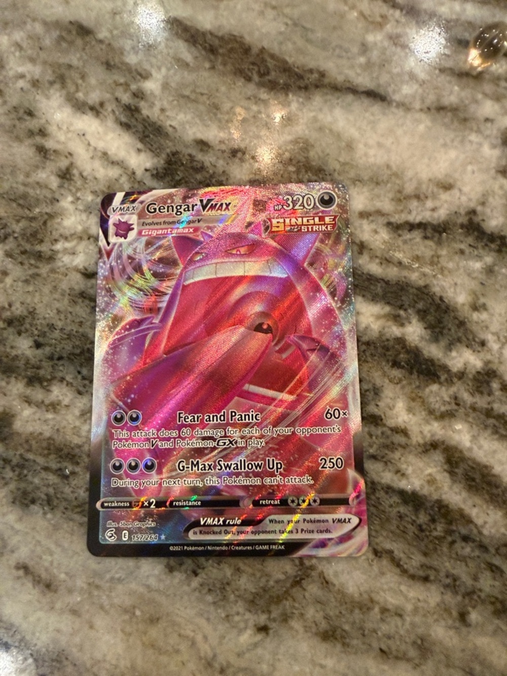 Pokemon Gengar VMAX Pink Holo Foil Trading Card